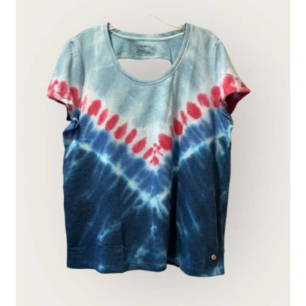 Lane Bryant Shirt Womens 18W 20W Livi Active Tie Dye Short Sleeve French Terry